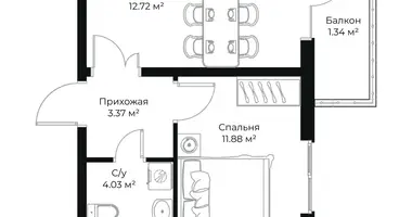 Kvartira 1 xona _just_in Toshkent, O‘zbekiston