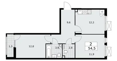 Mieszkanie 2 pokoi w poselenie Desenovskoe, Rosja