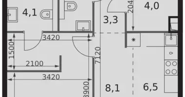 Wohnung 1 zimmer in Moskau, Russland