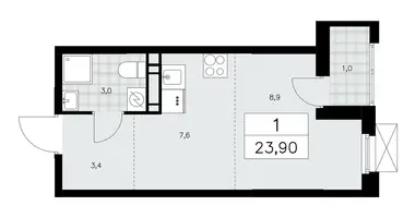 Apartamento 1 habitación en Moscú, Rusia