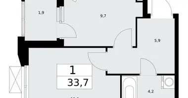 Apartamento 1 habitación en poselenie Sosenskoe, Rusia