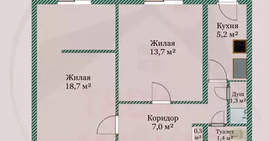 Apartamento 2 habitaciones en Vuhly, Bielorrusia