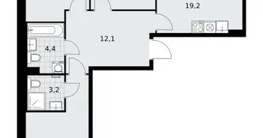 3 room apartment in Troitsk, Russia