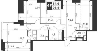 4 room apartment in Konkovo District, Russia