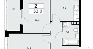 Apartamento 2 habitaciones en poselenie Desenovskoe, Rusia