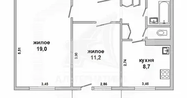 Apartamento 2 habitaciones en Malaryta, Bielorrusia