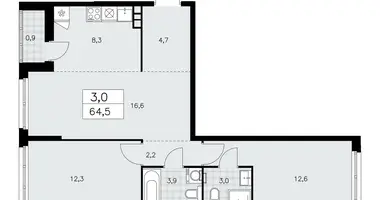 Mieszkanie 3 pokoi w poselenie Sosenskoe, Rosja