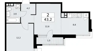 2 room apartment in Vnukovo, Russia