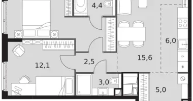 Appartement 3 chambres dans North-Western Administrative Okrug, Fédération de Russie