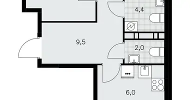 Apartamento 3 habitaciones en Moscú, Rusia