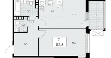 Apartamento 2 habitaciones en poselenie Sosenskoe, Rusia