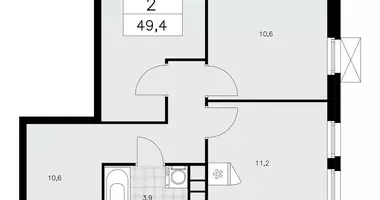 2 room apartment in Moscow, Russia