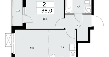 Apartamento 2 habitaciones en poselenie Sosenskoe, Rusia