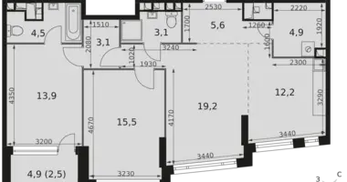 Appartement 3 chambres dans Moscou, Fédération de Russie