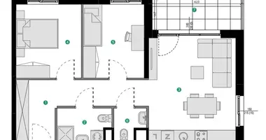 Apartamento 3 habitaciones en Danzig, Polonia