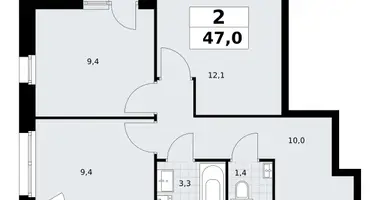 Appartement 2 chambres dans Postnikovo, Fédération de Russie