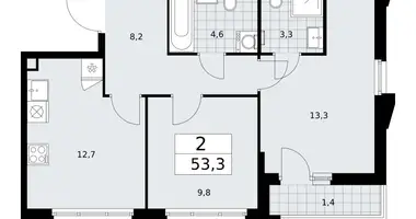 2 room apartment in Troitsk, Russia