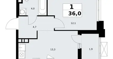 Apartamento 1 habitación en poselenie Sosenskoe, Rusia