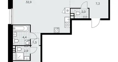 Apartamento 3 habitaciones en poselenie Sosenskoe, Rusia