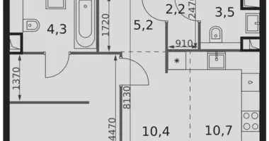 Apartamento 2 habitaciones en North-Western Administrative Okrug, Rusia