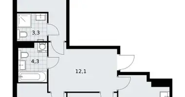 3 room apartment in Troitsk, Russia