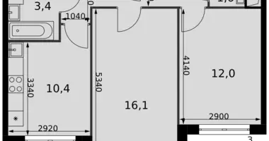 Apartamento 2 habitaciones en Razvilka, Rusia