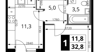 Квартира 1 комната в Химки, Россия