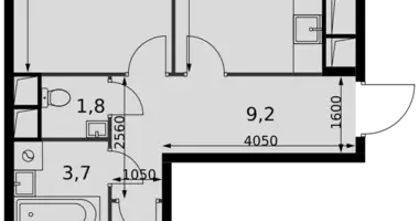 Apartamento 2 habitaciones en Razvilka, Rusia