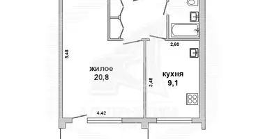 1 room apartment in Brest, Belarus