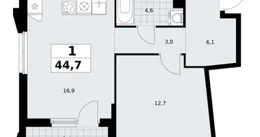 1 room apartment in Troitsk, Russia
