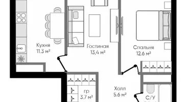 Квартира 2 комнаты в Ташкент, Узбекистан