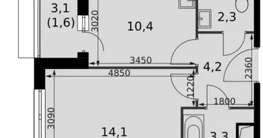 Appartement 1 chambre dans Razvilka, Fédération de Russie