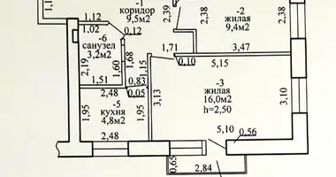 Wohnung 2 zimmer in Homel, Belarus