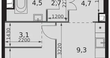 1 room apartment in North-Western Administrative Okrug, Russia