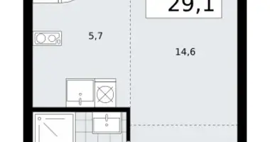 Apartamento 1 habitación en Troitsk, Rusia