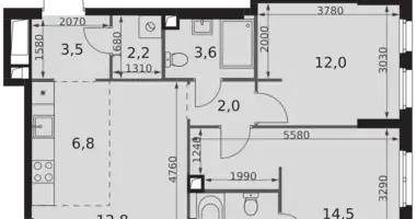 Apartamento 3 habitaciones en North-Western Administrative Okrug, Rusia