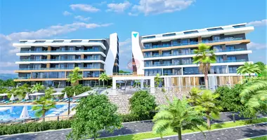 1 room apartment with elevator, with sea view, with garage in Alanya, Turkey