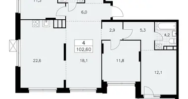 Apartamento 4 habitaciones en Moscú, Rusia