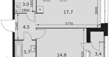Apartamento 1 habitación en Moscú, Rusia