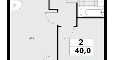 Apartamento 2 habitaciones en poselenie Sosenskoe, Rusia