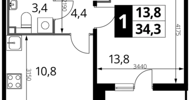 Mieszkanie 1 pokój w Nekrasovka District, Rosja