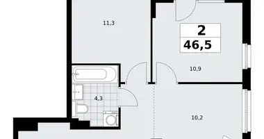 Wohnung 2 zimmer in Troizk, Russland