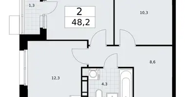 Wohnung 2 zimmer in Wnukowo, Russland