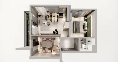 Apartamento 1 habitación en Alanya, Turquía