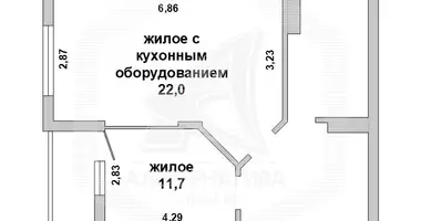 Appartement 2 chambres dans Muchaviecki sielski Saviet, Bélarus