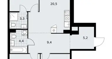 3 room apartment in Kommunarka, Russia