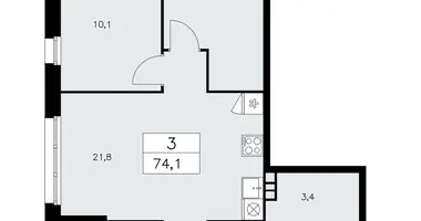 3 room apartment in poselenie Sosenskoe, Russia