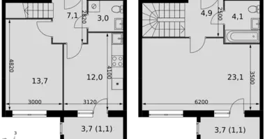 Apartamento 2 habitaciones en Razvilka, Rusia