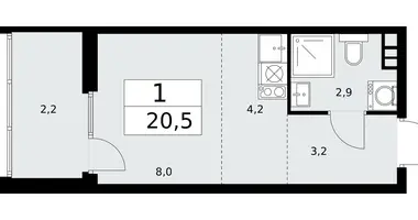 Apartamento 1 habitación en poselenie Desenovskoe, Rusia