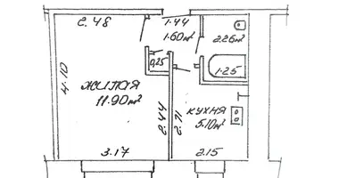 Appartement 1 chambre dans Homiel, Bélarus